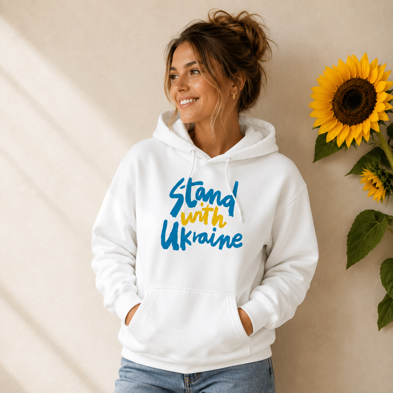 White unisex hoodie - Image 3